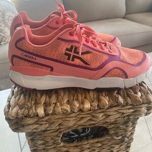 KURU Sneaker Carrera Orange Pink Lace-Up Running Shoes Women's US 9, EURO 40
